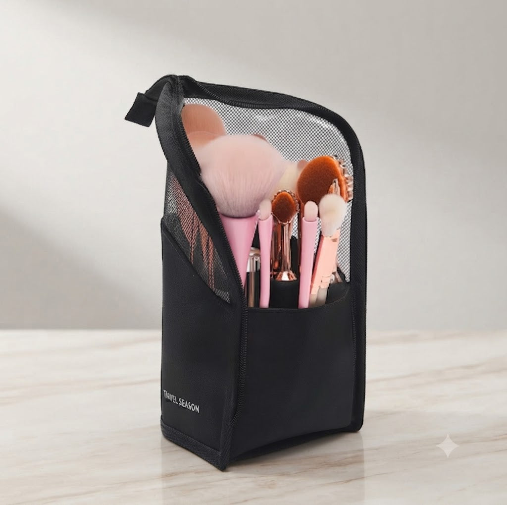 Stand-Up Makeup Brush Pouch