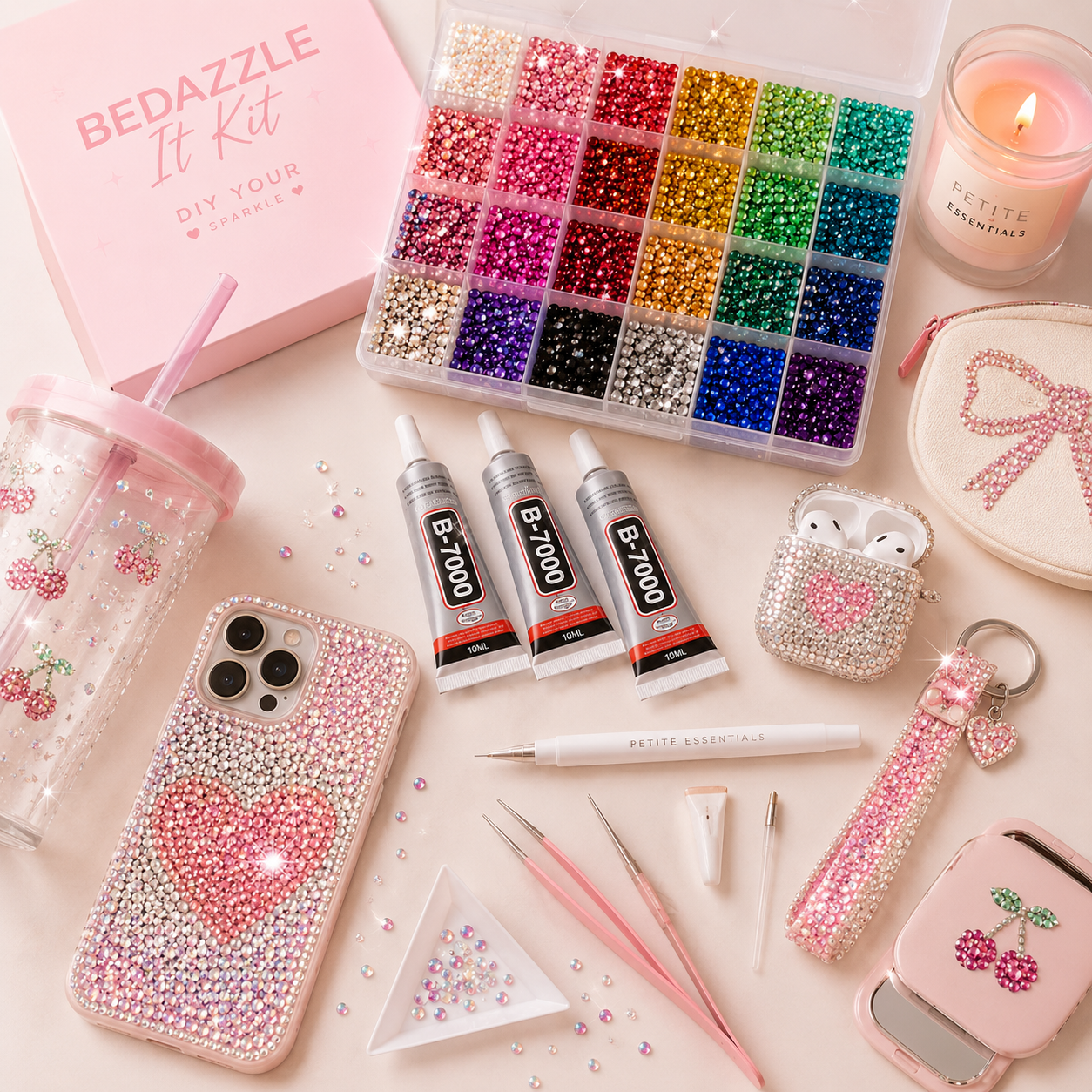 My Bedazzle It Kit – 24/40 Color DIY Rhinestone Set + 3 Glue