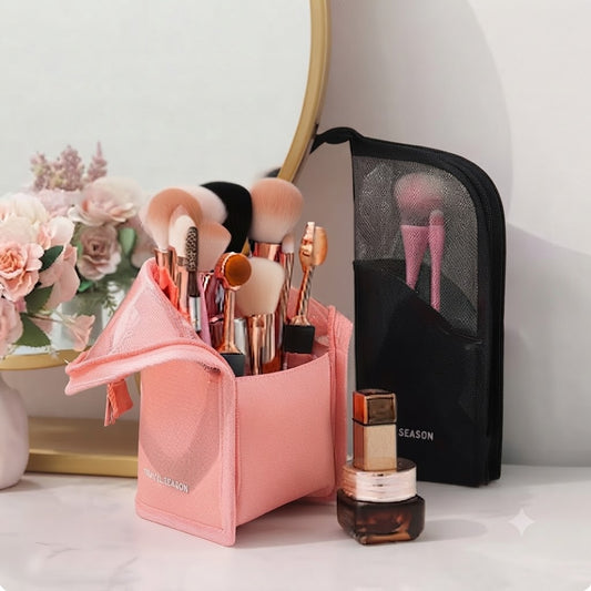 Stand-Up Makeup Brush Pouch