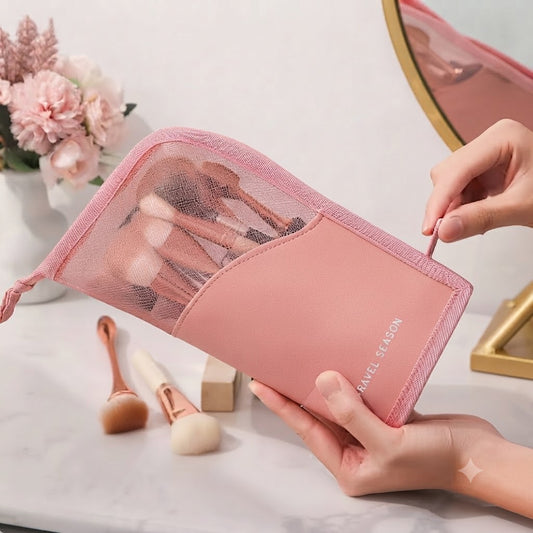 Stand-Up Makeup Brush Pouch
