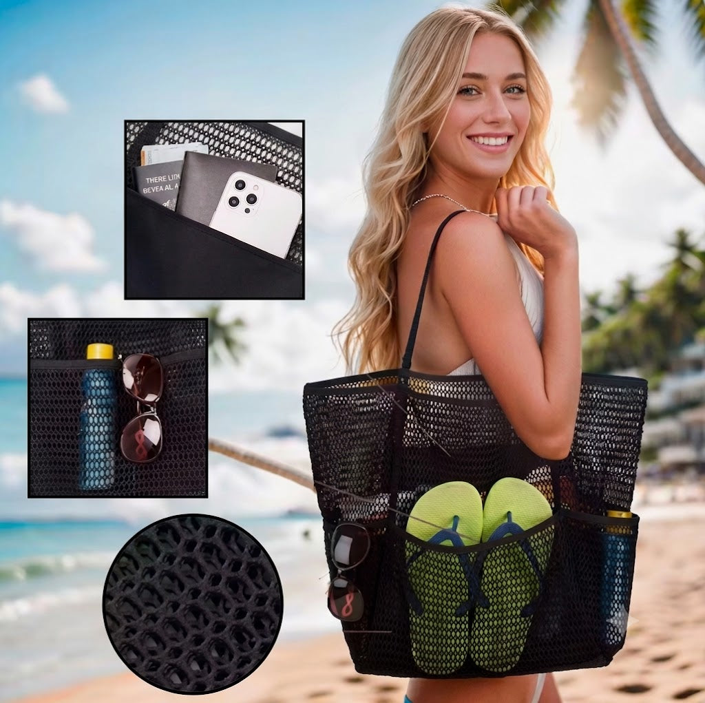 SandFree™ Multi-Pocket Mesh Beach Tote