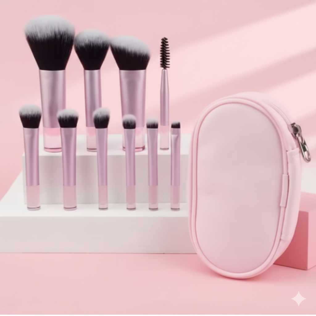 The Portable Makeup Brush Set With Bag