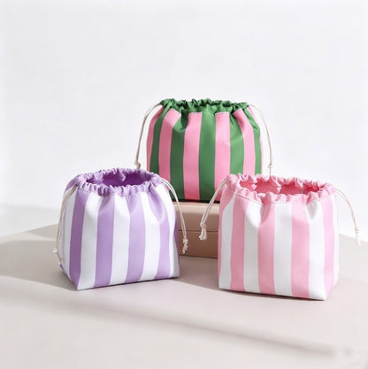 Striped Beauty Pouch