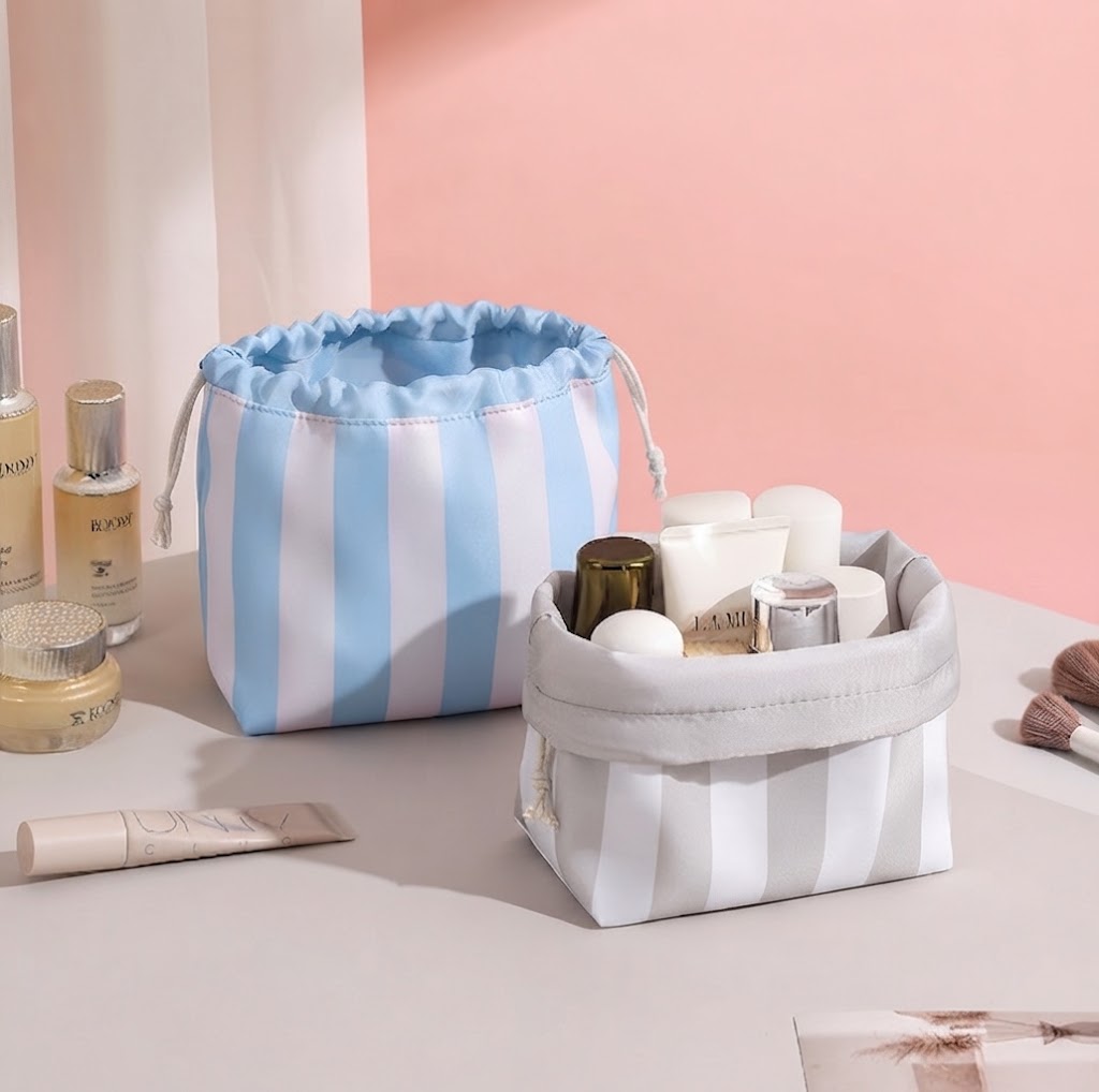 Striped Beauty Pouch