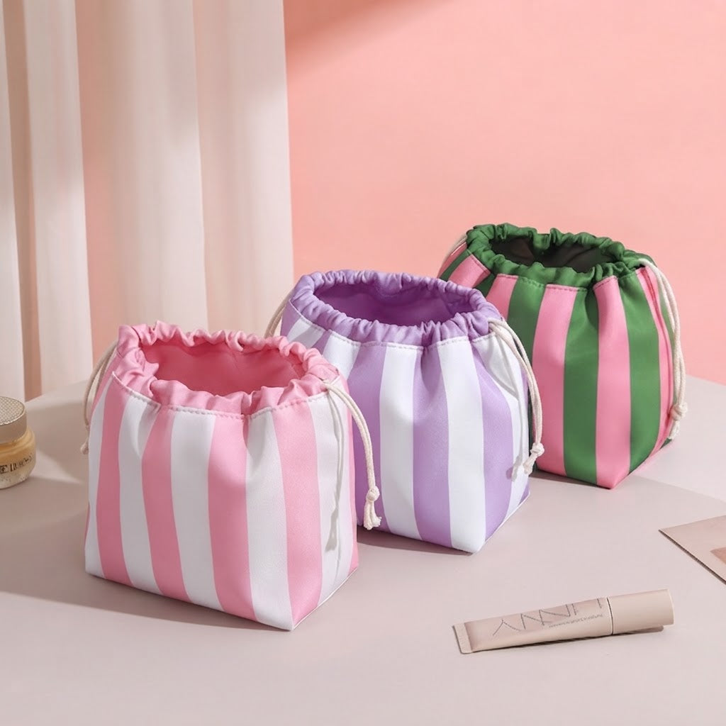 Striped Beauty Pouch