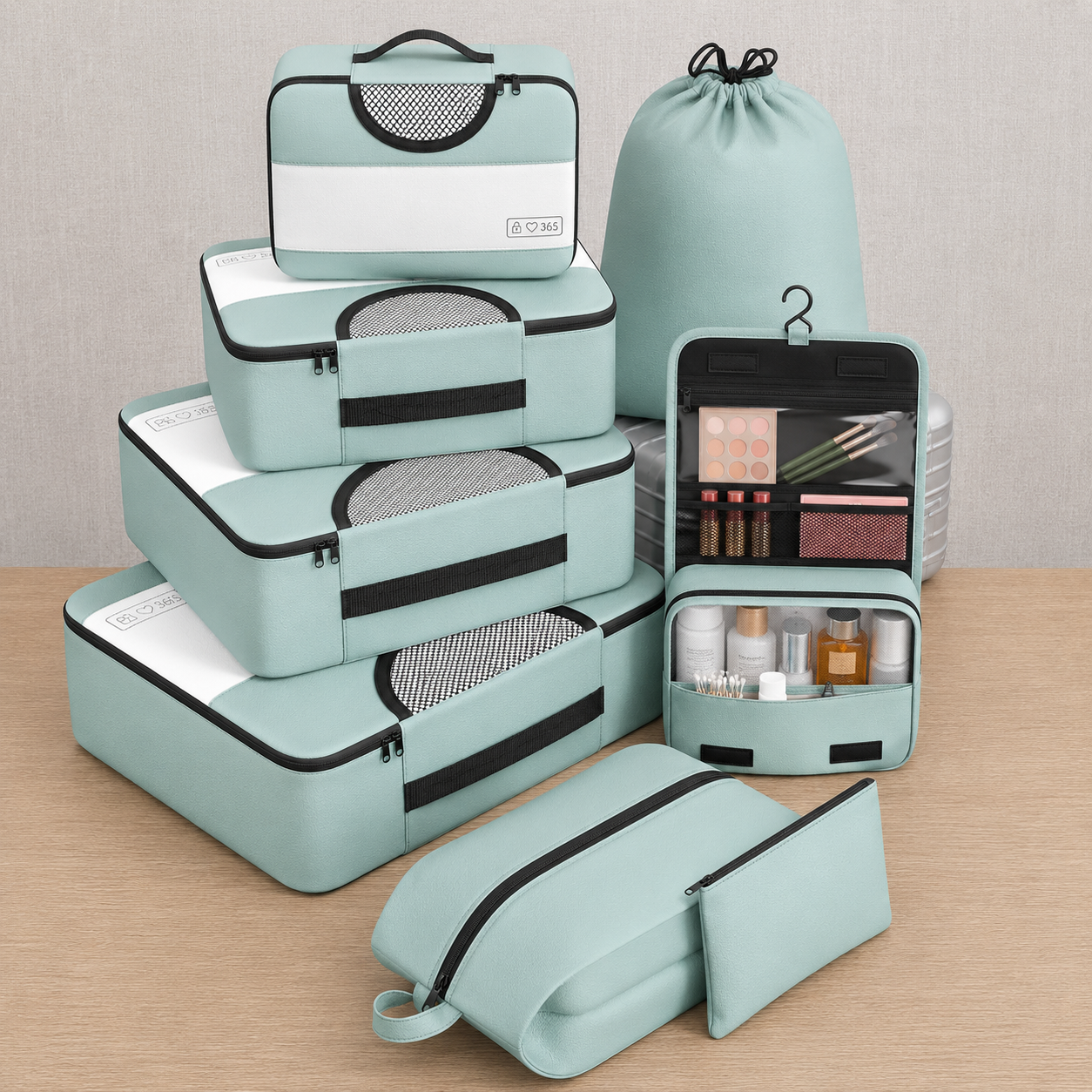 The 8-Piece Essential Packing Cube Set 3