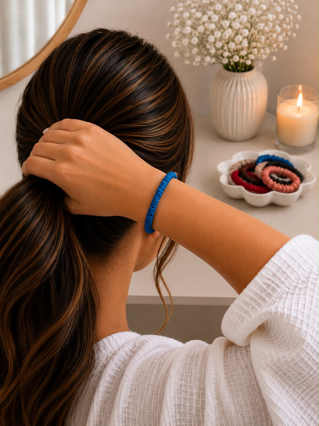 Pure Mulberry Silk Skinny Scrunchie | 19 Momme Luxury Hair Tie