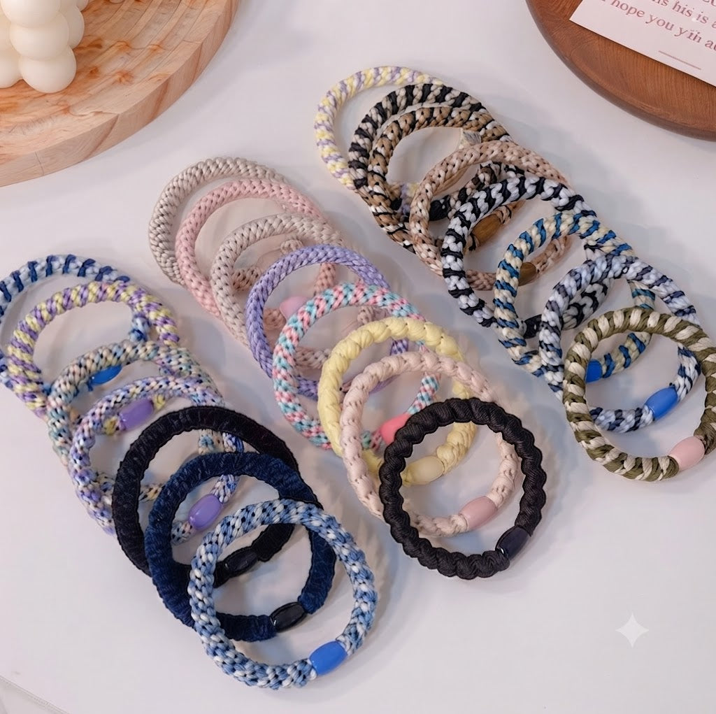 Braided Hair Ties / Bracelets – 5 PCS Set