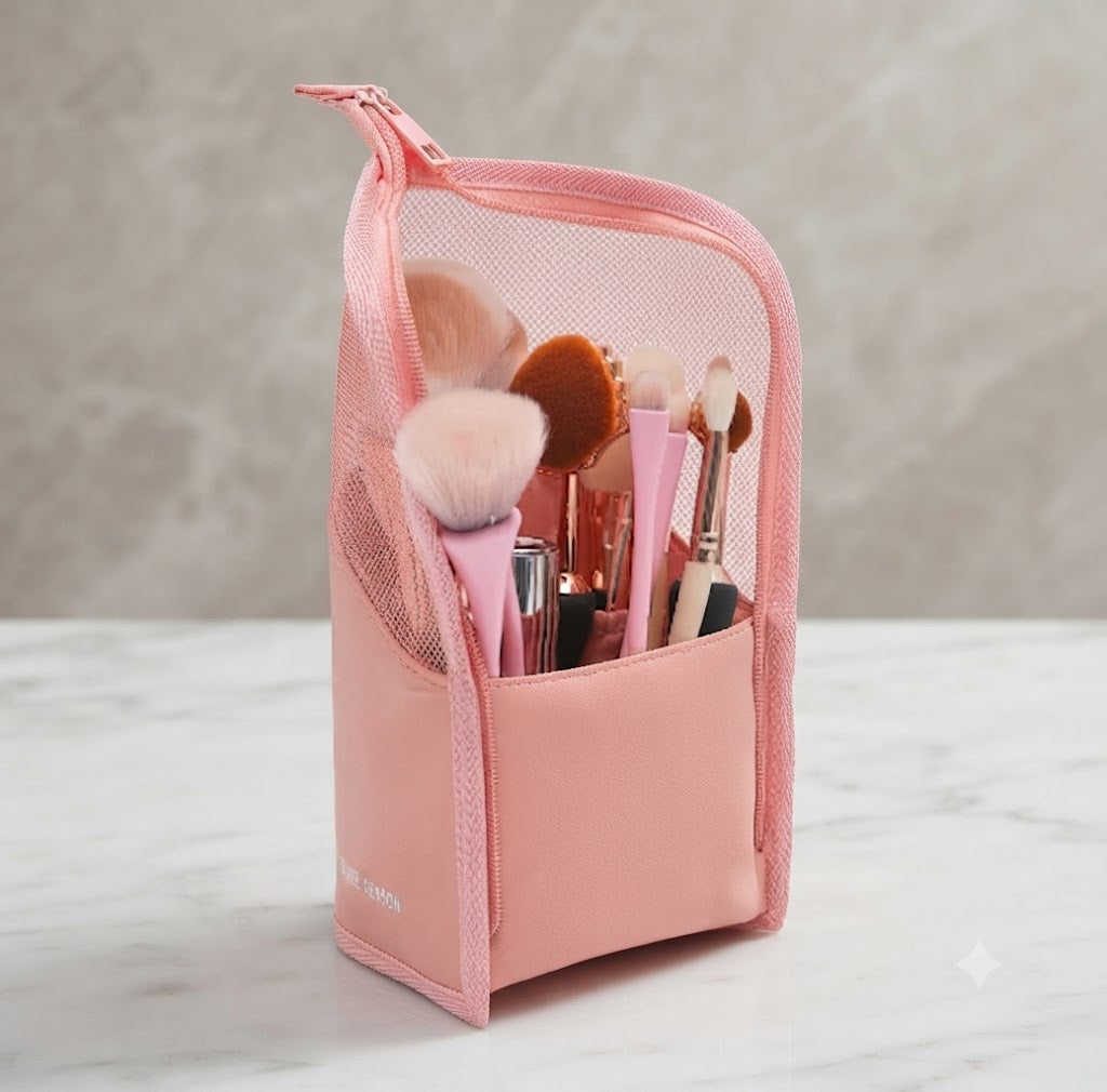 Stand-Up Makeup Brush Pouch
