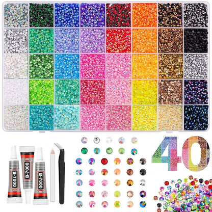 My Bedazzle It Kit – 24/40 Color DIY Rhinestone Set + 3 Glue